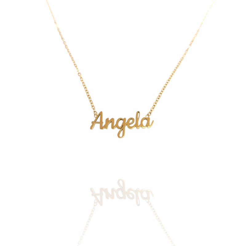 Collar con nombre de Ángela  en Acero Hipoalergénico 316l