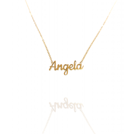 Collar con nombre de Ángela  en Acero Hipoalergénico 316l