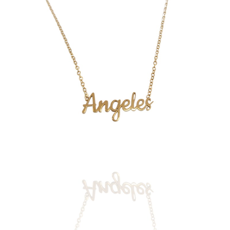 Collar con nombre de Ángeles en Acero Hipoalergénico 316l