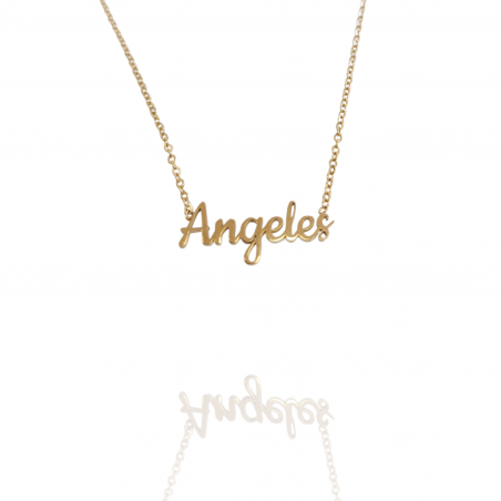 Collar con nombre de Ángeles en Acero Hipoalergénico 316l