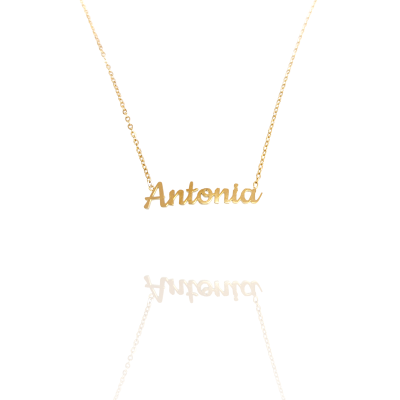 Collar con nombre de Antonia en Acero Hipoalergénico 316l