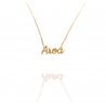 Collar con nombre de Aroa  en Acero Hipoalergénico 316l
