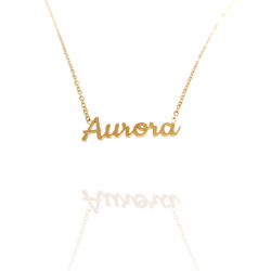 Collar con nombre de Aurora en Acero Hipoalergénico 316l