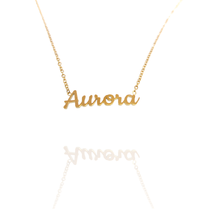 Collar con nombre de Aurora en Acero Hipoalergénico 316l