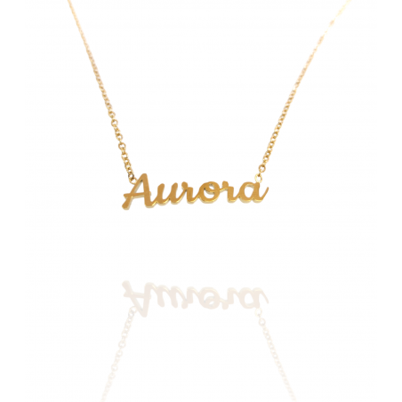 Collar con nombre de Aurora en Acero Hipoalergénico 316l
