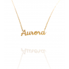 Collar con nombre de Aurora en Acero Hipoalergénico 316l