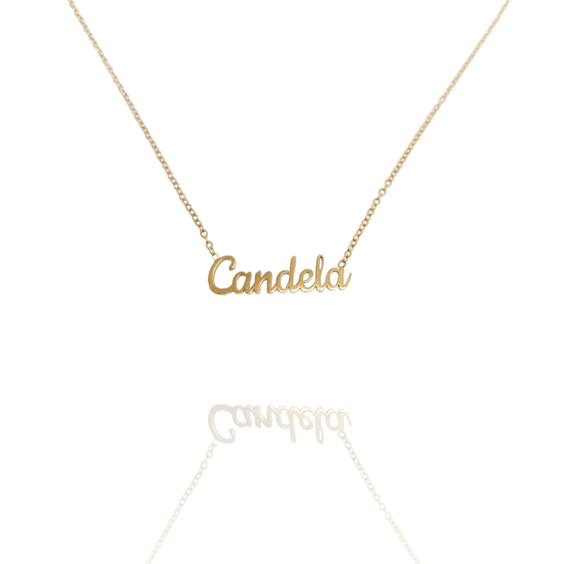 Collar con nombre de Candela en Acero Hipoalergénico 316l