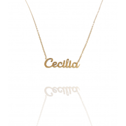 Collar con nombre de Cecilia en Acero Hipoalergénico 316l
