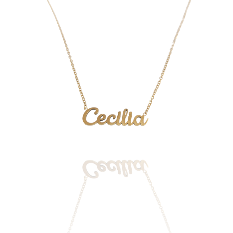Collar con nombre de Cecilia en Acero Hipoalergénico 316l