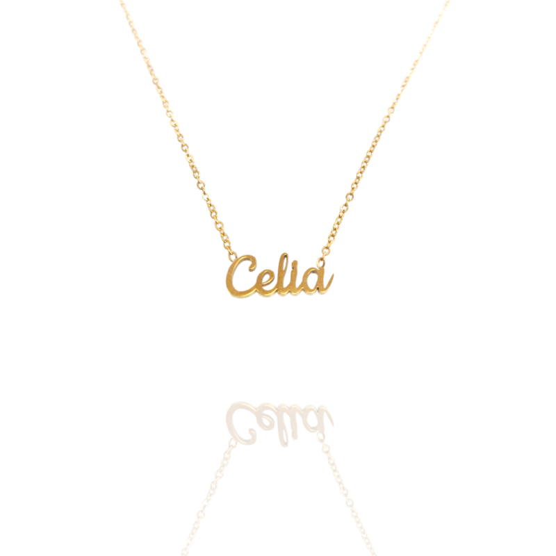 Collar con nombre de Celia en Acero Hipoalergénico 316l