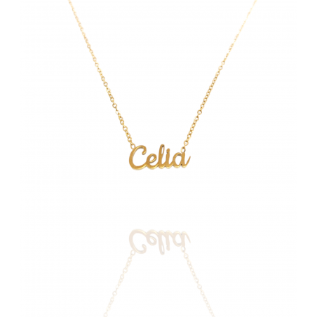 Collar con nombre de Celia en Acero Hipoalergénico 316l