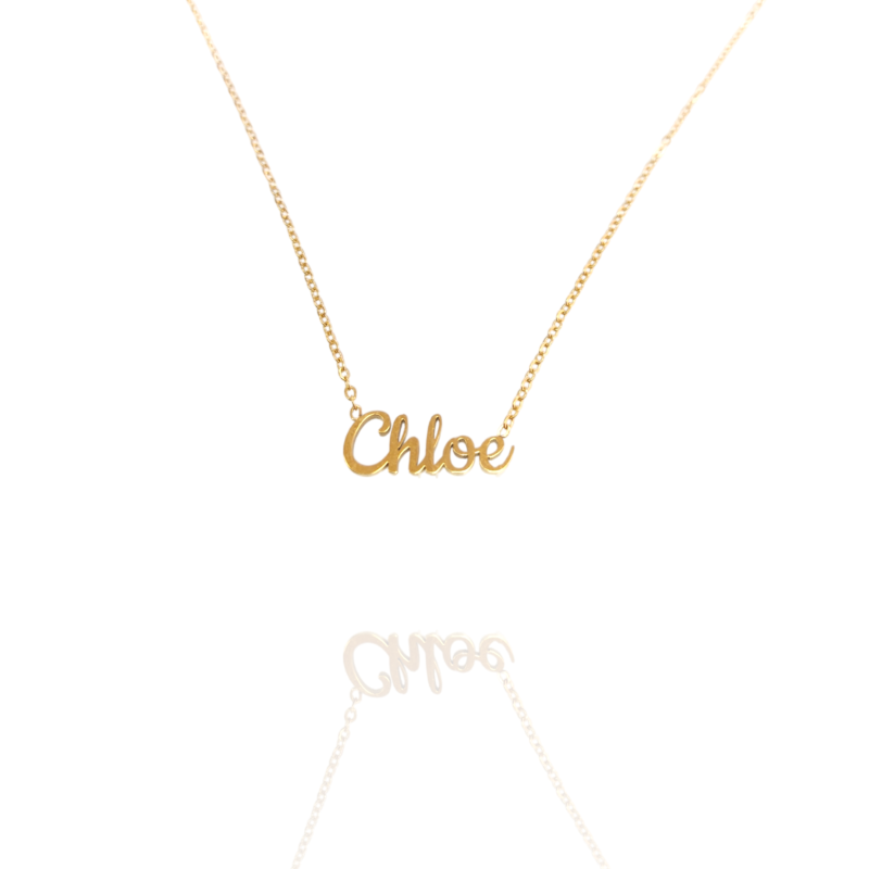 Collar con nombre de Chloé en Acero Hipoalergénico 316l