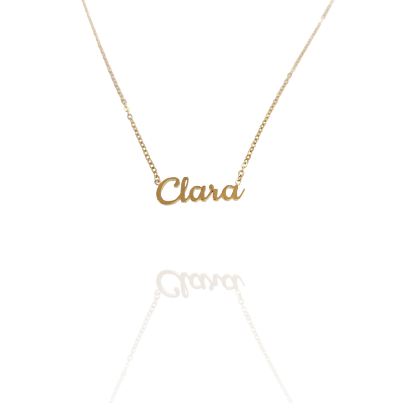Collar con nombre de Clara en Acero Hipoalergénico 316l