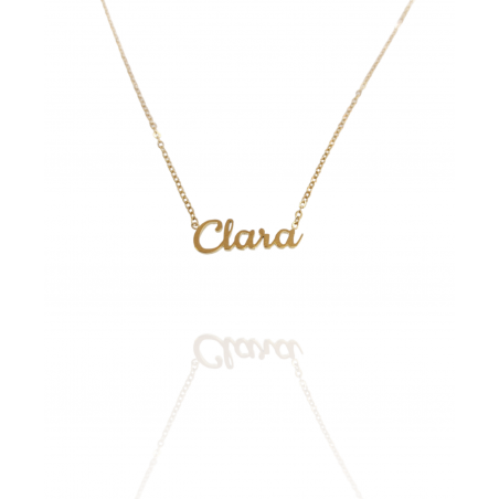 Collar con nombre de Clara en Acero Hipoalergénico 316l