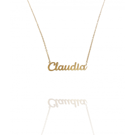 Collar con nombre de Claudia en Acero Hipoalergénico 316l