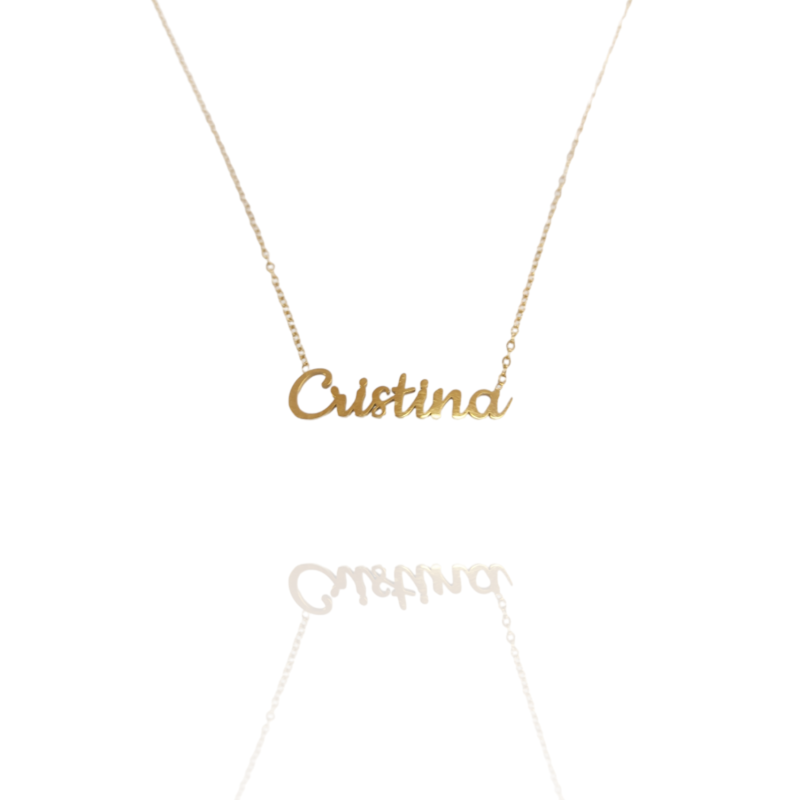 Collar con nombre de Cristina en Acero Hipoalergénico 316l