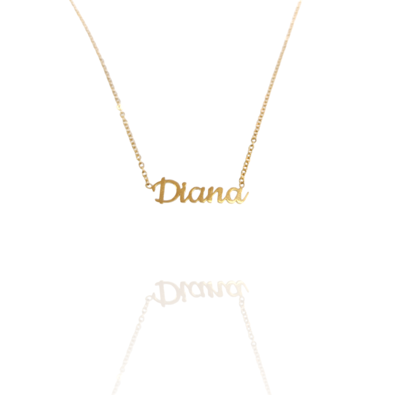 Collar con nombre de Diana en Acero Hipoalergénico 316l