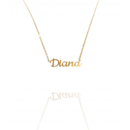 Collar con nombre de Diana en Acero Hipoalergénico 316l