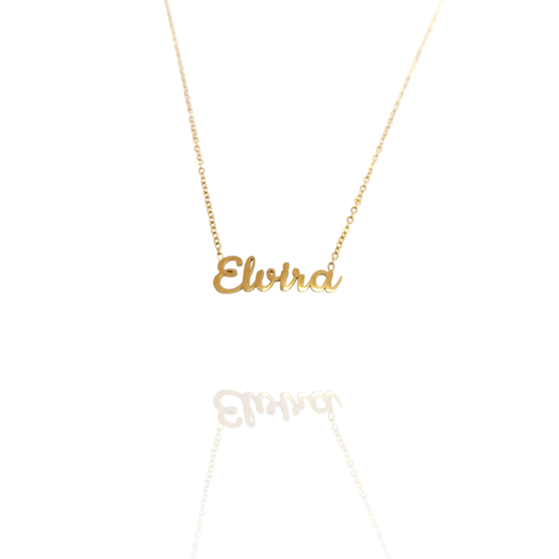 Collar con nombre de Elvira en Acero Hipoalergénico 316l