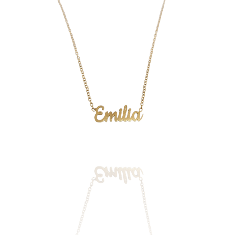 Collar con nombre de Emilia en Acero Hipoalergénico 316l