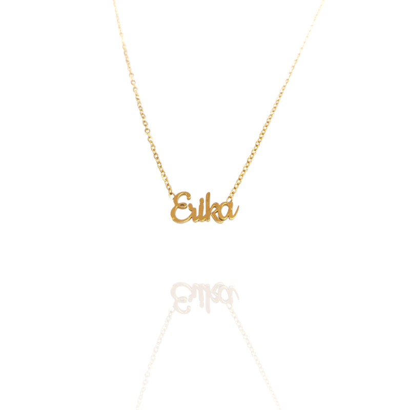 Collar con nombre de Erika en Acero Hipoalergénico 316l
