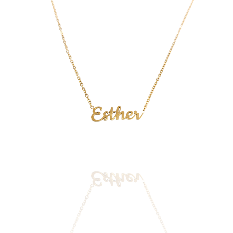 Collar con nombre de Esther en Acero Hipoalergénico 316l