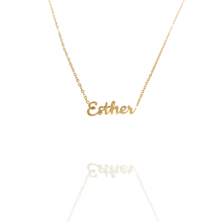 Collar con nombre de Esther en Acero Hipoalergénico 316l