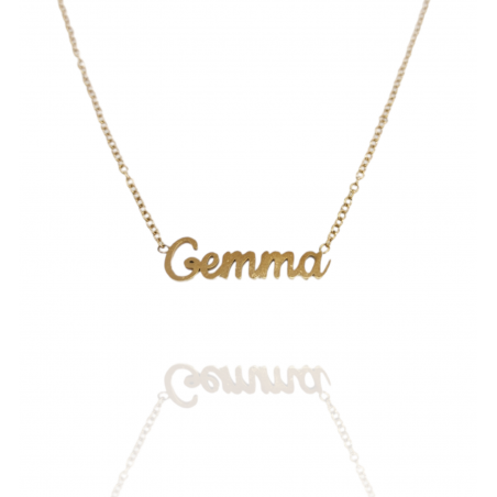 Collar con nombre de Gemma en Acero Hipoalergénico 316l
