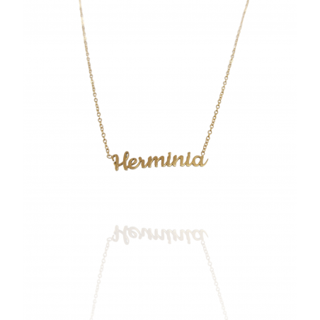 Collar con nombre de Herminia en Acero Hipoalergénico 316l