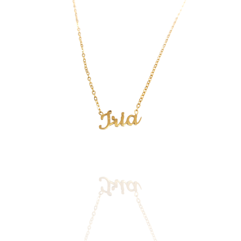 Collar con nombre de Iria en Acero Hipoalergénico 316l
