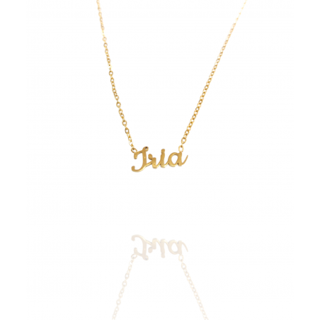 Collar con nombre de Iria en Acero Hipoalergénico 316l