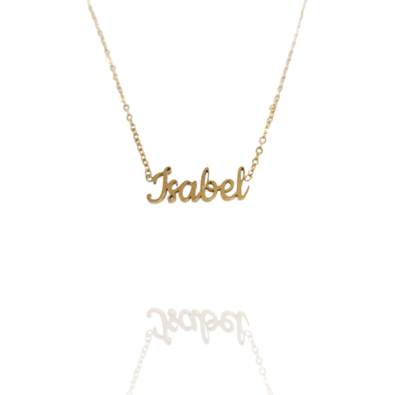 Collar con nombre de Isabel en Acero Hipoalergénico 316l