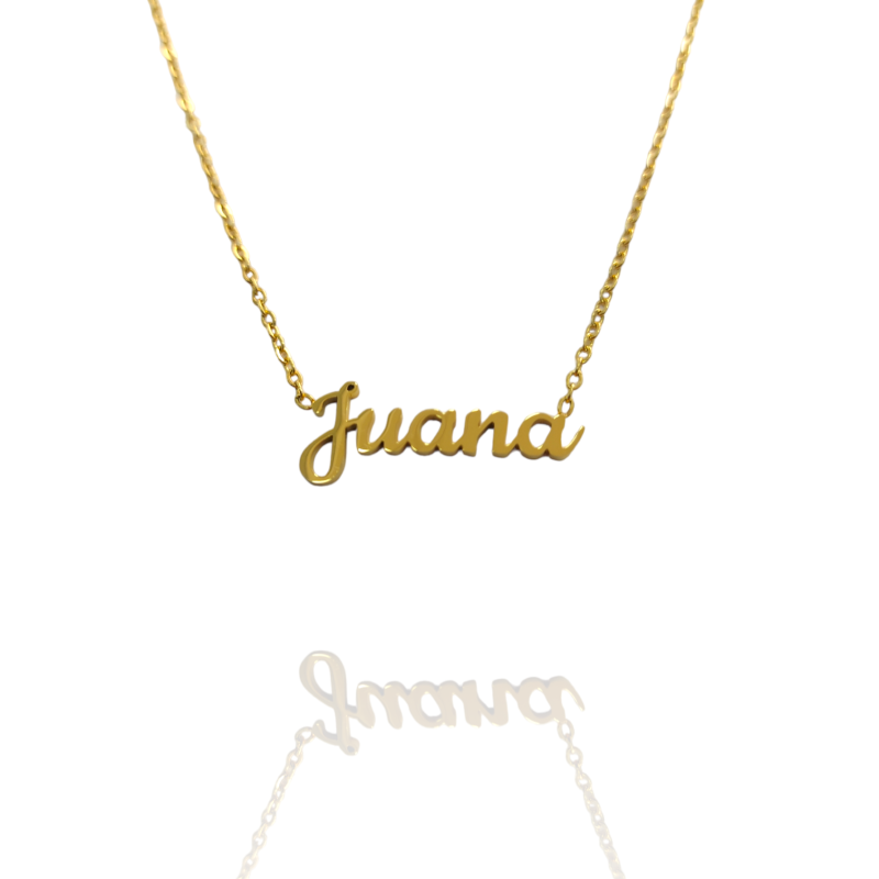 Collar con nombre de Juana en Acero Hipoalergénico 316l