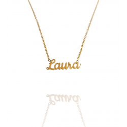 Collar con nombre de Laura en Acero Hipoalergénico 316l