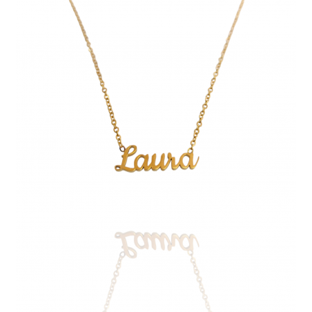 Collar con nombre de Laura en Acero Hipoalergénico 316l