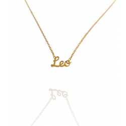 Collar con nombre de Leo en Acero Hipoalergénico 316l