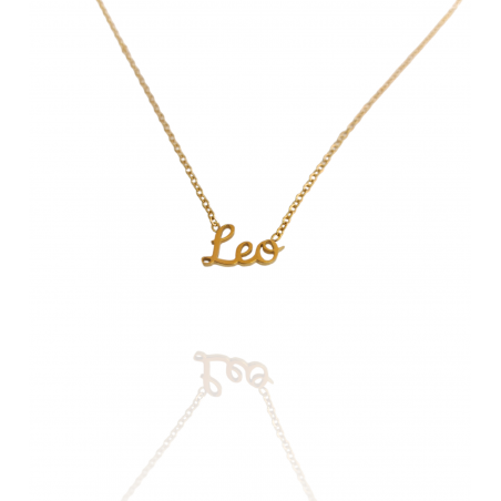 Collar con nombre de Leo en Acero Hipoalergénico 316l