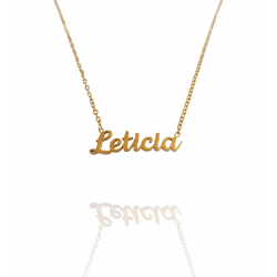Collar con nombre de Leticia en Acero Hipoalergénico 316l
