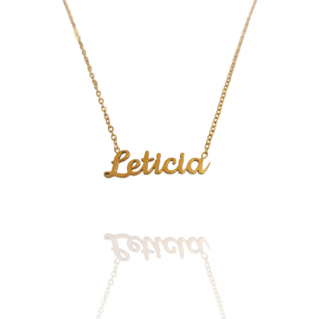 Collar con nombre de Leticia en Acero Hipoalergénico 316l