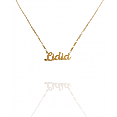 Collar con nombre de Lidia en Acero Hipoalergénico 316l