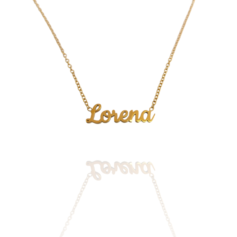 Collar con nombre de Lorena en Acero Hipoalergénico 316l