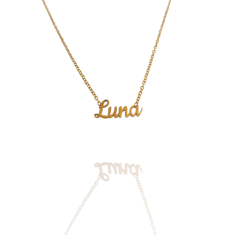 Collar con nombre de Luna en Acero Hipoalergénico 316l