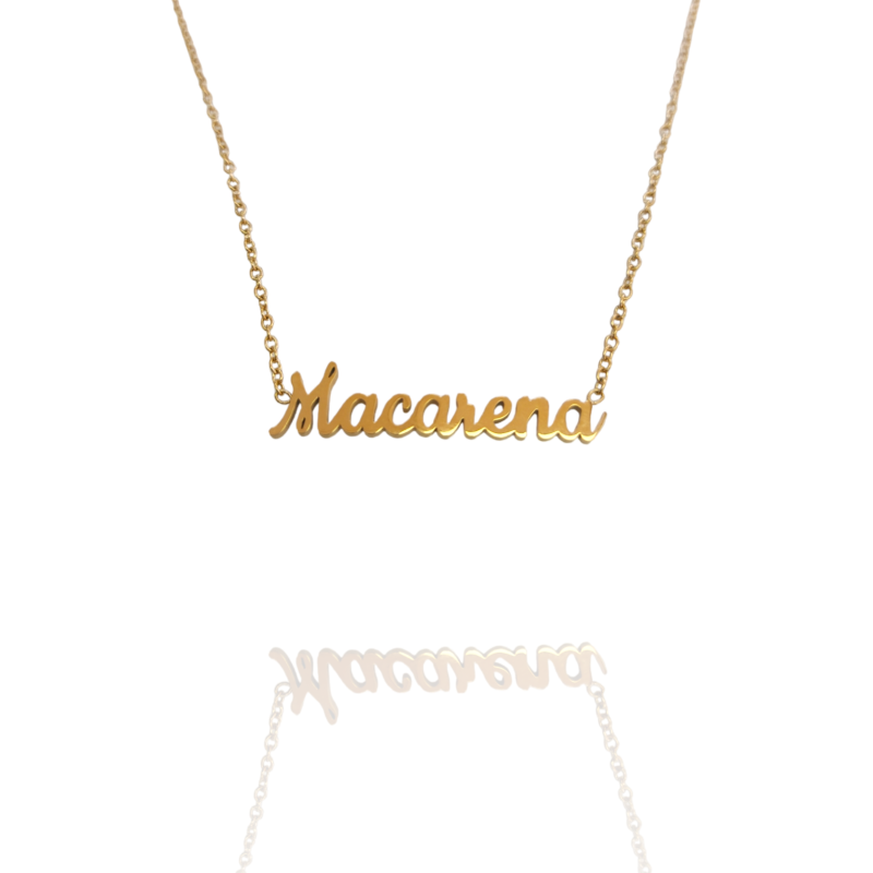 Collar con nombre de Macarena en Acero Hipoalergénico 316l