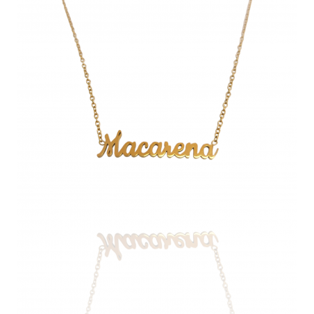 Collar con nombre de Macarena en Acero Hipoalergénico 316l