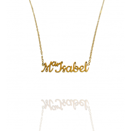Collar con nombre de MªIsabel en Acero Hipoalergénico 316l