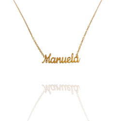 Collar con nombre de Manuela en Acero Hipoalergénico 316l