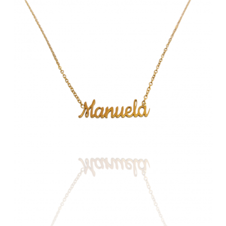 Collar con nombre de Manuela en Acero Hipoalergénico 316l