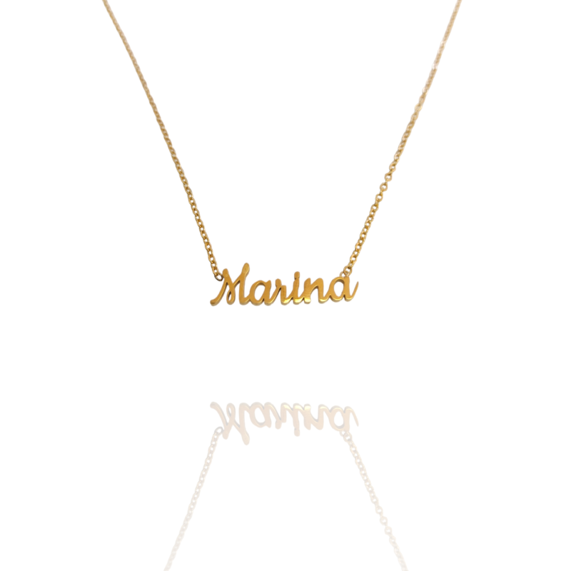 Collar con nombre de Marina en Acero Hipoalergénico 316l