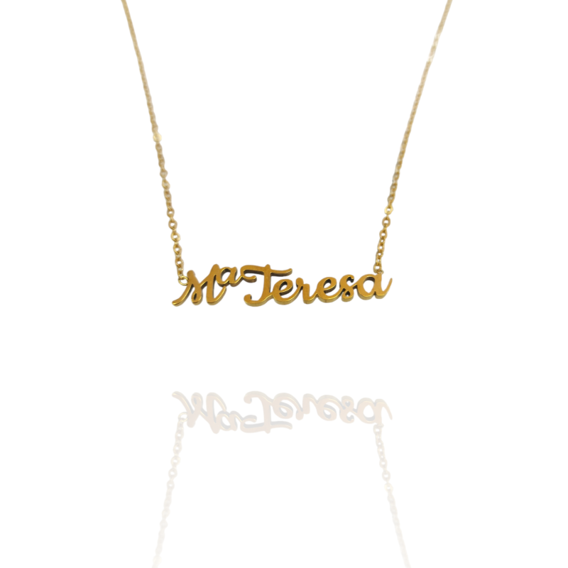 Collar con nombre de MªTeresa en Acero Hipoalergénico 316l