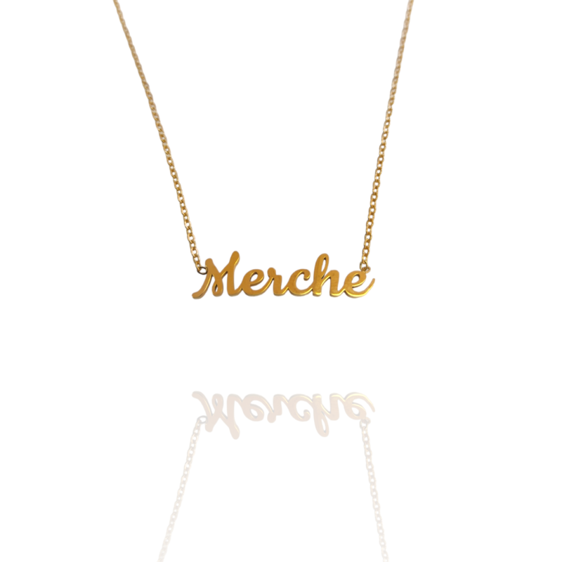 Collar con nombre de Merche en Acero Hipoalergénico 316l